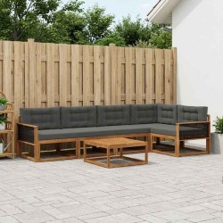 Ensemble de canapés d'extérieur 6 pcs Naturel et Anthracite 636264636264