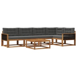 Ensemble de canapés d'extérieur 6 pcs Naturel et Anthracite 636264636264
