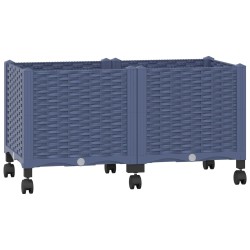 Jardinière avec Roues Gris Bleu 80 x 40 x 48 cm PP 636266636266
