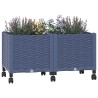Jardinière avec Roues Gris Bleu 80 x 40 x 48 cm PP 636266636266