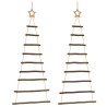 Sapins de Noël suspendus avec étoiles supérieures 2 pièces 55 x 120 cm Branche naturelle 636273636273