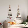 Sapins de Noël suspendus avec étoiles supérieures 2 pièces 55 x 120 cm Branche naturelle 636273636273