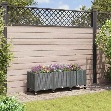 Jardinière avec Roues Gris clair 120 x 40 x 48 cm PP 636279636279