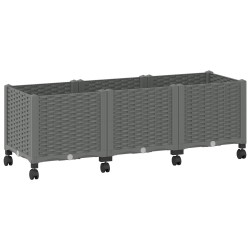 Jardinière avec Roues Gris clair 120 x 40 x 48 cm PP 636279636279