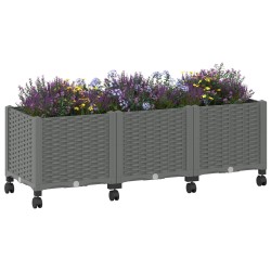 Jardinière avec Roues Gris clair 120 x 40 x 48 cm PP 636279636279