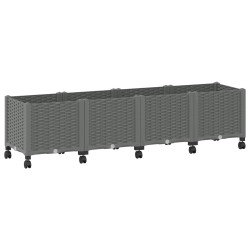 Jardinière avec Roues Gris clair 160 x 40 x 48 cm PP 636281636281