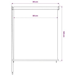 Store roulant d'extérieur couleur crème 85 (l) x 140 (H) cm HDPE 636284636284