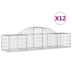 Paniers à gabions arqués 12 pcs 200x50x40/60 cm fer galvanisé 636288636288