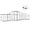 Paniers à gabions arqués 12 pcs 200x50x40/60 cm fer galvanisé 636288636288