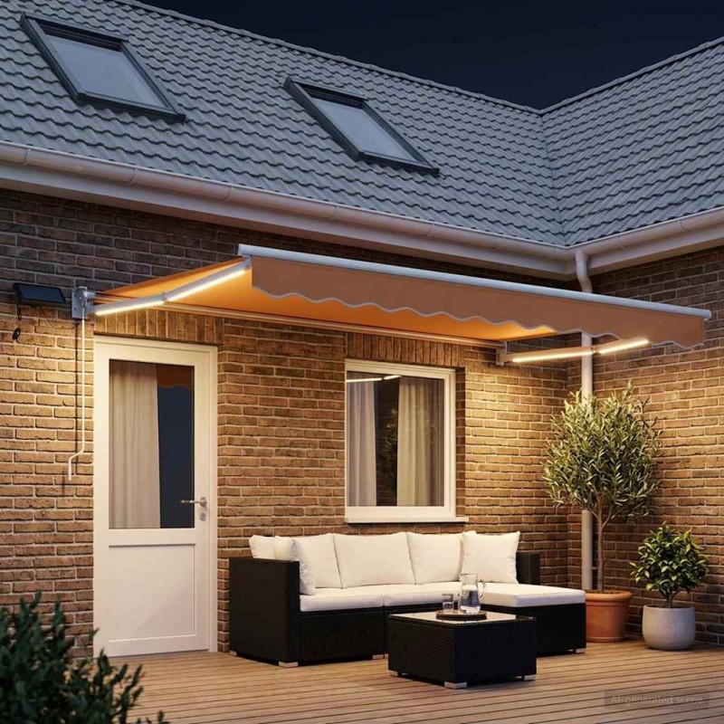 Store rétractable manuel avec LEDs Sable 636290636290