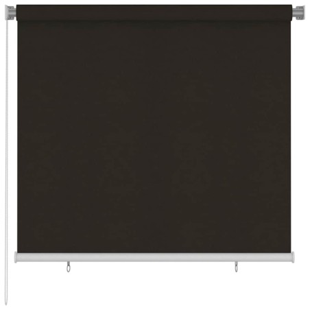 Store roulant d'extérieur 165 (l) x 140 (H) cm HDPE marron 636293636293