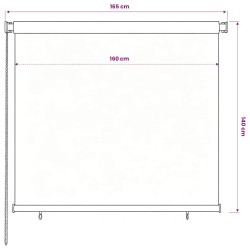 Store roulant d'extérieur 165 (l) x 140 (H) cm HDPE marron 636293636293