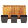 Lit surélevé de jardin avec 3 pots Bois massif d'acacia 636294636294