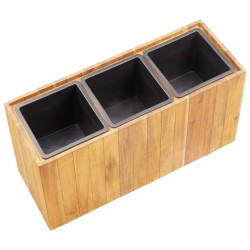 Lit surélevé de jardin avec 3 pots Bois massif d'acacia 636294636294