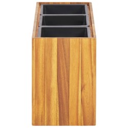 Lit surélevé de jardin avec 3 pots Bois massif d'acacia 636294636294