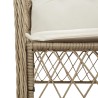 Ensemble à manger de jardin avec coussins 5pcs Beige poly rotin 636297636297