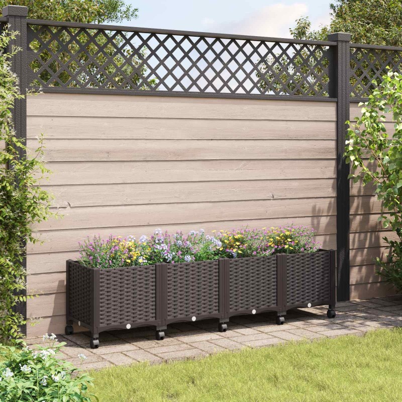 Jardinière avec Roues Marron 160 x 40 x 44 cm PP 636298636298