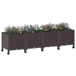 Jardinière avec Roues Marron 160 x 40 x 44 cm PP 636298636298
