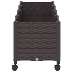 Jardinière avec Roues Marron 160 x 40 x 44 cm PP 636298636298