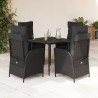 Ensemble à manger de jardin coussins 5pcs Noir Résine tressée 636299636299