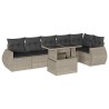 Salon de jardin avec coussins 7 pcs gris clair résine tressée 636300636300