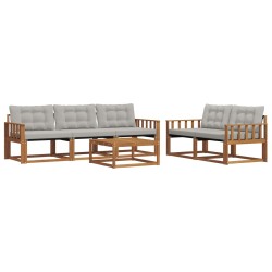 Ensemble de canapés d'extérieur 6 pcs Gris Naturel et Clair 636301636301