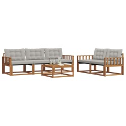 Ensemble de canapés d'extérieur 6 pcs Gris Naturel et Clair 636301636301