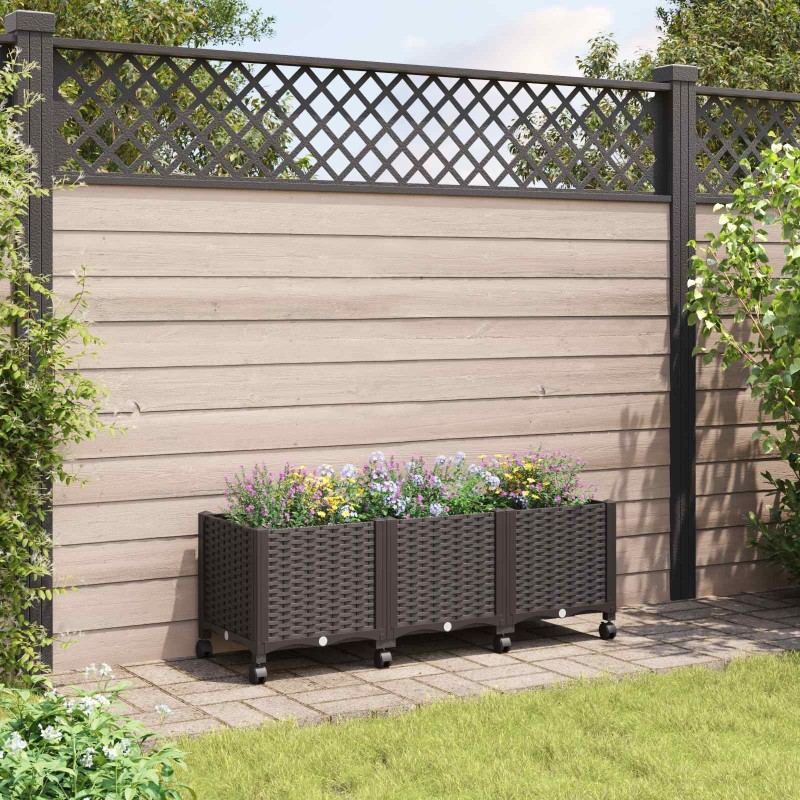 Jardinière avec Roues Marron 120 x 40 x 44 cm PP 636302636302