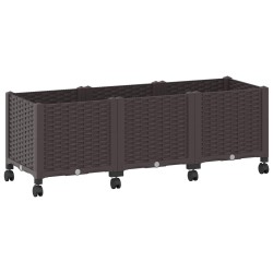 Jardinière avec Roues Marron 120 x 40 x 44 cm PP 636302636302