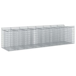 Lit surélevé gabion 4 pcs Argenté 636303636303
