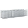 Lit surélevé gabion 4 pcs Argenté 636303636303