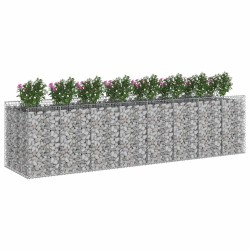 Lit surélevé gabion 4 pcs Argenté 636303636303