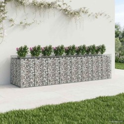 Lit surélevé gabion 4 pcs Argenté 636303636303