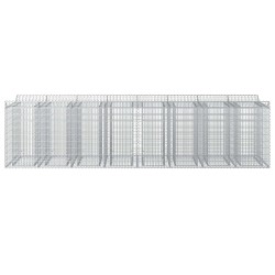 Lit surélevé gabion 4 pcs Argenté 636303636303
