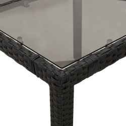 Ensemble à manger de jardin coussins 5pcs Noir Résine tressée 636304636304
