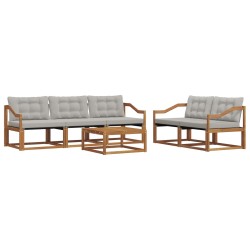 Ensemble de canapés d'extérieur 6 pcs Gris Naturel et Clair 636305636305