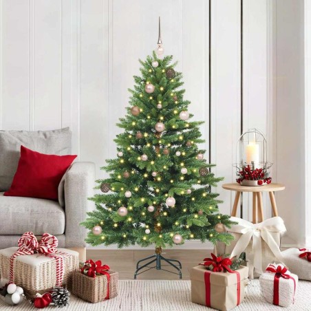 Sapin de Noël artificiel avec 150 LED Vert 150 cm PE et PVC 636306636306