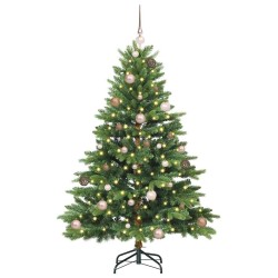 Sapin de Noël artificiel avec 150 LED Vert 150 cm PE et PVC 636306636306