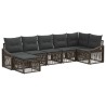 Ensemble de canapé de jardin 7 pcs Gris polyrotin 636311636311