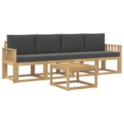 Ensemble de canapés d'extérieur 5 pcs Blanc et anthracite 636312636312