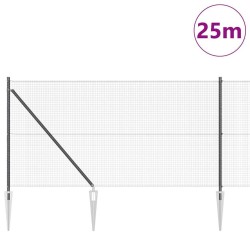 Clôture en fil soudé avec pointes 25 x 1 m Gris Maille 636313636313