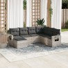 Salon de jardin avec coussins 7 pcs gris clair résine tressée 636335636335