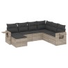 Salon de jardin avec coussins 7 pcs gris clair résine tressée 636335636335