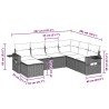 Salon de jardin avec coussins 7 pcs gris clair résine tressée 636335636335