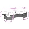Salon de jardin avec coussins 7 pcs gris clair résine tressée 636336636336