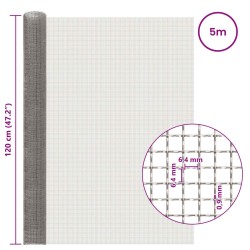 Écran en maille 120 x 500 cm 3 Mesh Acier Inoxydable 201 636338636338