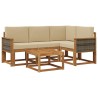Ensemble de canapés d'extérieur 5 pcs Naturel et Beige 636348636348