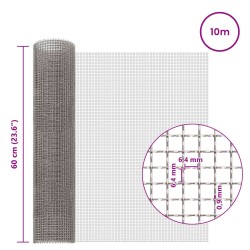 Écran en maille 60 x 1000 cm 3 Mesh Acier Inoxydable 201 636354636354