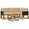 Ensemble de canapés d'extérieur 5 pcs Naturel et Beige 636359636359