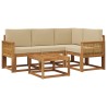 Ensemble de canapés d'extérieur 5 pcs Naturel et Beige 636360636360